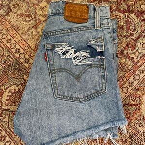 Levi's distressed shorts